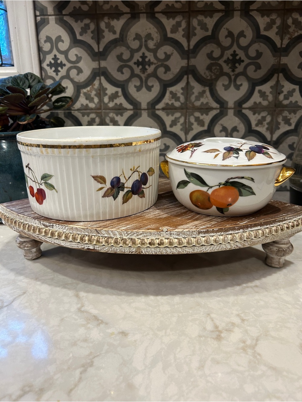 Vintage Royal Worcester "Evesham Gold"- Made in England- Three Piece Bundle